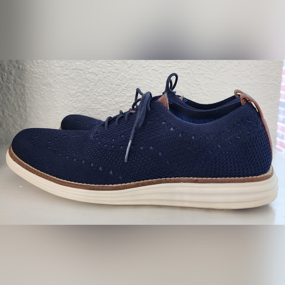 Cole Haan Men's ZeroGrand Stitchlite Wingtip Oxford Navy Size 8.5 - Picture 4 of 6